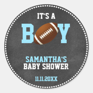 Football Theme Babydusche Runder Aufkleber