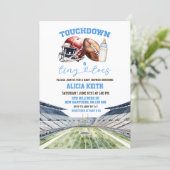 Football Theme Boy Baby Shower Einladung (Stehend Vorderseite)