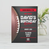Football Theme QR Code Birthday Invitation Einladung (Stehend Vorderseite)
