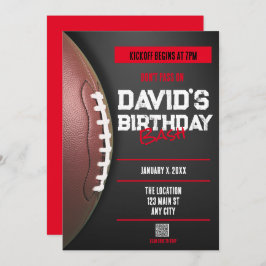 Football Theme QR Code Birthday Invitation Einladung
