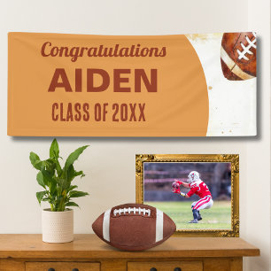 Football Themed Graduation Party Banner