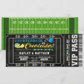 Football Ticket Quarterback oder Cheerleader Baby Einladung (Vorne/Hinten)