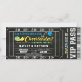 Football Ticket Quarterback oder Cheerleader Baby Einladung (Vorderseite)