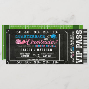 Football Ticket Quarterback oder Cheerleader Baby Einladung