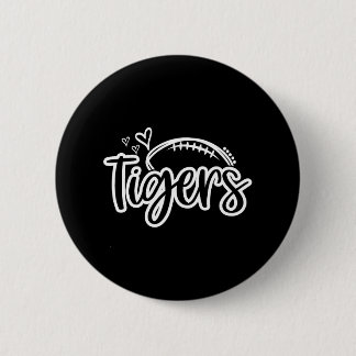 Football Tigers School Sport Fan Team Spirit Button