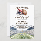 Football Touchdown Birthday Einladung (Vorderseite)