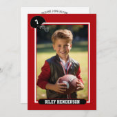 Football Trading Card Foto Geburtstagsparty Einladung (Vorne/Hinten)