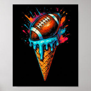 Football Tropfen Ice Cream Driving Football Player Poster