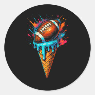 Football Tropfen Ice Cream Driving Football Player Runder Aufkleber