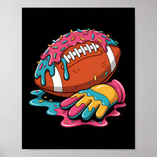 Football Tropfen Wr Lineman Qb Rb Db Ice Cream Foo Poster