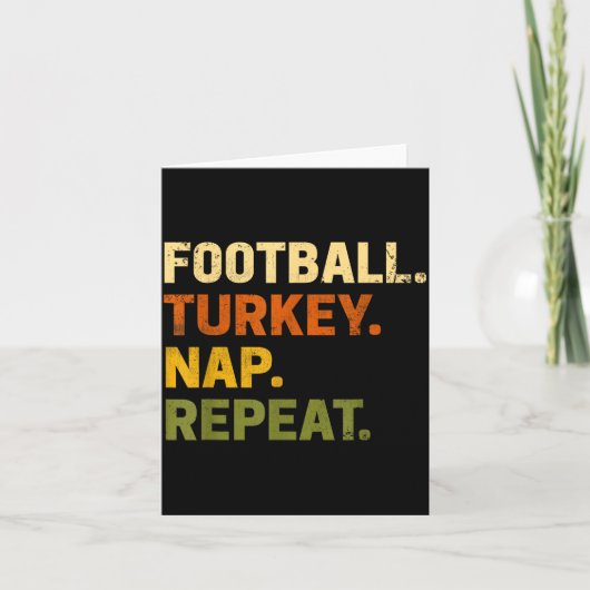 Football Turkey Nap Repeat Thanksgiving Costume Le Karte (Vorderseite)