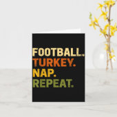 Football Turkey Nap Repeat Thanksgiving Costume Le Karte (Gelbe Blume)