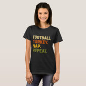 Football Turkey Nap Repeat Thanksgiving Costume Le T-Shirt (Vorne ganz)