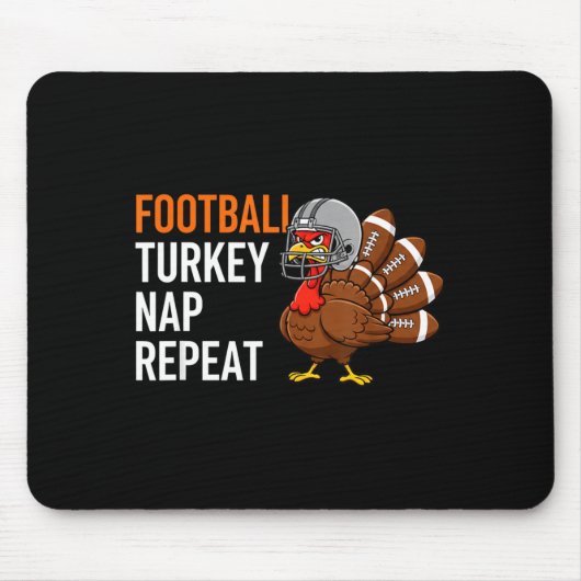 Football Turkey Nap Repeat - Thanksgiving Dad & Mousepad (Vorne)