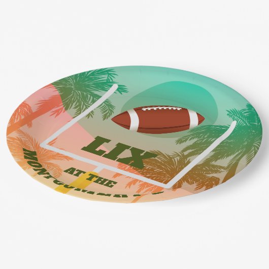 Football Uprights Party Pappteller (Schrägansicht)