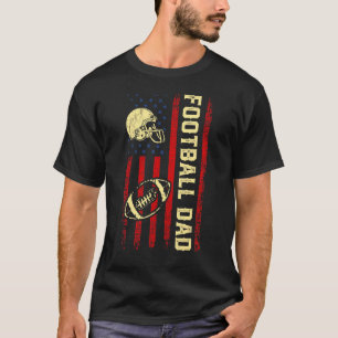 Football Vater US Flag Fahnen Tag Outfit für Vater T-Shirt