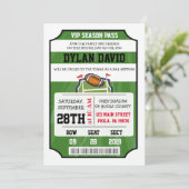 FOOTBALL VIP TICKET Bar Bat Mitzvah Einladung (Stehend Vorderseite)