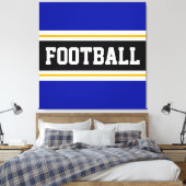 FOOTBALL Vivifarben Schwarz-weiß gelbe Streifen Leinwanddruck (Insitu (Schlafzimmer))
