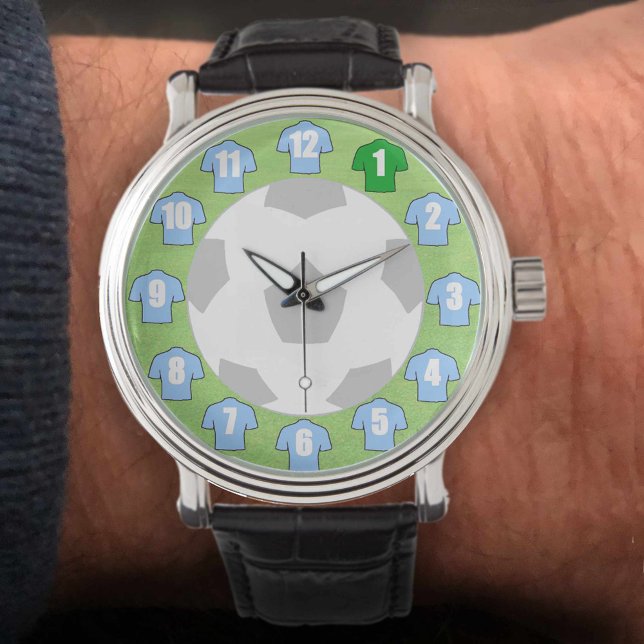 Football Watch - mit Sky Blue Shirts Armbanduhr (Von Creator hochgeladen)