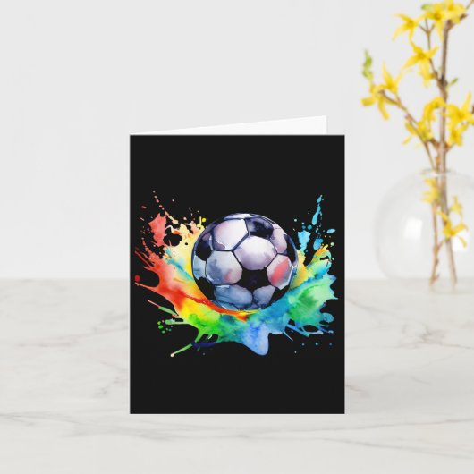 Football Watercolor Fußballball Ball Künstlerisch Karte (Gelbe Blume)
