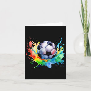 Football Watercolor Fußballball Ball Künstlerisch Karte