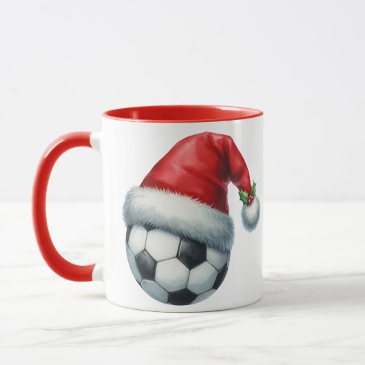 Football wearing a Santa Hat Tasse (Links)