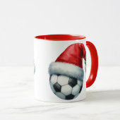 Football wearing a Santa Hat Tasse (VorderseiteRechts)