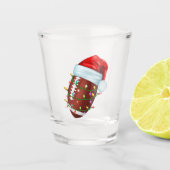Football Weihnachtsmannmütze Shootglas Schnapsglas (Vorderseite)