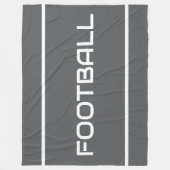 FOOTBALL White Text Stripes On Professional Gray Fleecedecke (Vorderseite)