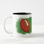 Football with Artistic Image of Grass Personalize Zweifarbige Tasse (Links)
