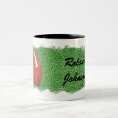 Football with Artistic Image of Grass Personalize Zweifarbige Tasse (Mittel)