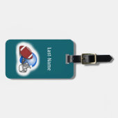 Football - with Football & Helmet personalize Gepäckanhänger (Vorderseite horizontal)