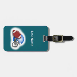 Football - with Football & Helmet personalize Gepäckanhänger