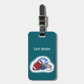 Football - with Football & Helmet personalize Gepäckanhänger (Vorderseite vertikal)