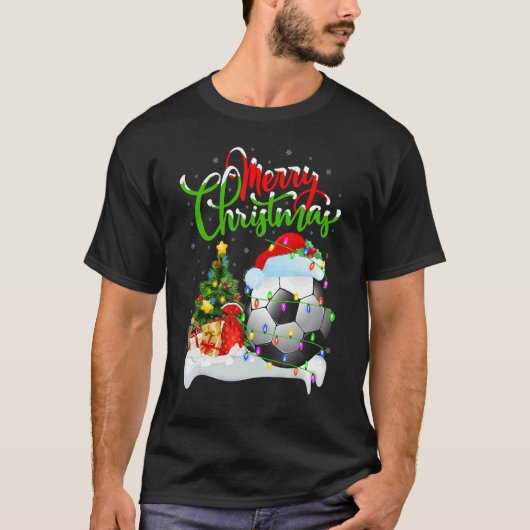 Football Xmas Decorations Santa Football Christm T-Shirt (Vorderseite)