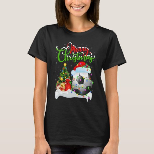 Football   Xmas Decorations Santa Football Christm T-Shirt (Vorderseite)