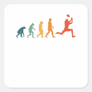 Footballer Evolution Retro American Football Quadratischer Aufkleber