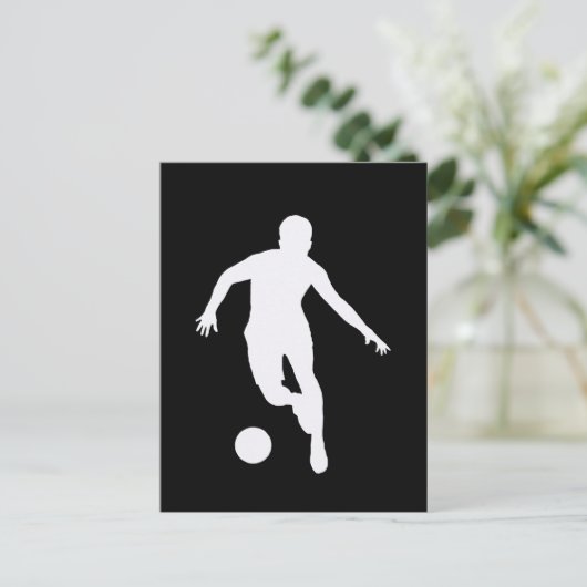 FOOTBALLER ( Weiße Silhouette) Postkarte (Stehend Vorderseite)