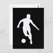 FOOTBALLER ( Weiße Silhouette) Postkarte (Vorne/Hinten)