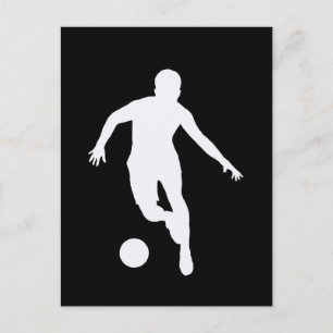 FOOTBALLER ( Weiße Silhouette) Postkarte