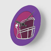 Footballhelm Runde Wanduhr (Winkel)