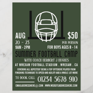Footballhelm & Tor, Werbung für das Football Camp  Flyer
