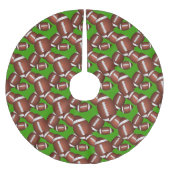 Footballs Muster Polyester Weihnachtsbaumdecke (Vorderseite)