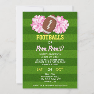 Footballs oder Pom Poms Gender Reveal Einladung