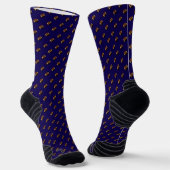 Footballs on Team Color Navy Blue Socken (Gewinkelt)