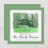 Footbridge Green Custom Family Wiedersehen Einladu Einladung (Vorne/Hinten)