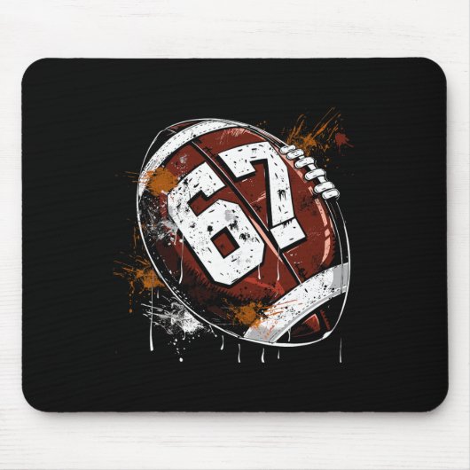 Footbyll 67 Six Seven Alpha Slang 6 7 Meme Kinder Mousepad (Vorne)