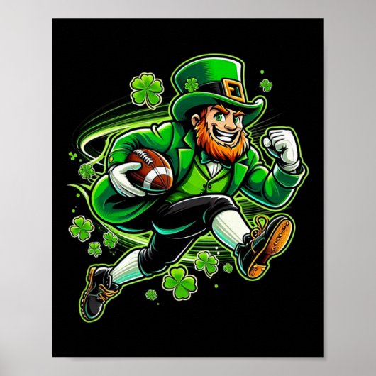 Footbyll St Patricks Day Irish Footll Poster (Vorne)