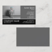 Footed Foto - 60pc Gray - Robot Visitenkarte (Vorne/Hinten)