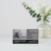 Footed Foto - 60pc Gray - Robot Visitenkarte (Stehend Vorderseite)